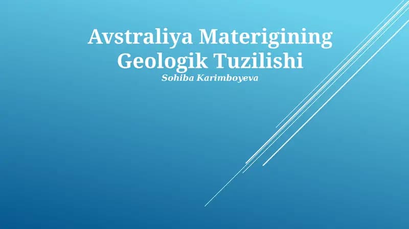 Avstraliya Materigining Geologik Tuzilishi