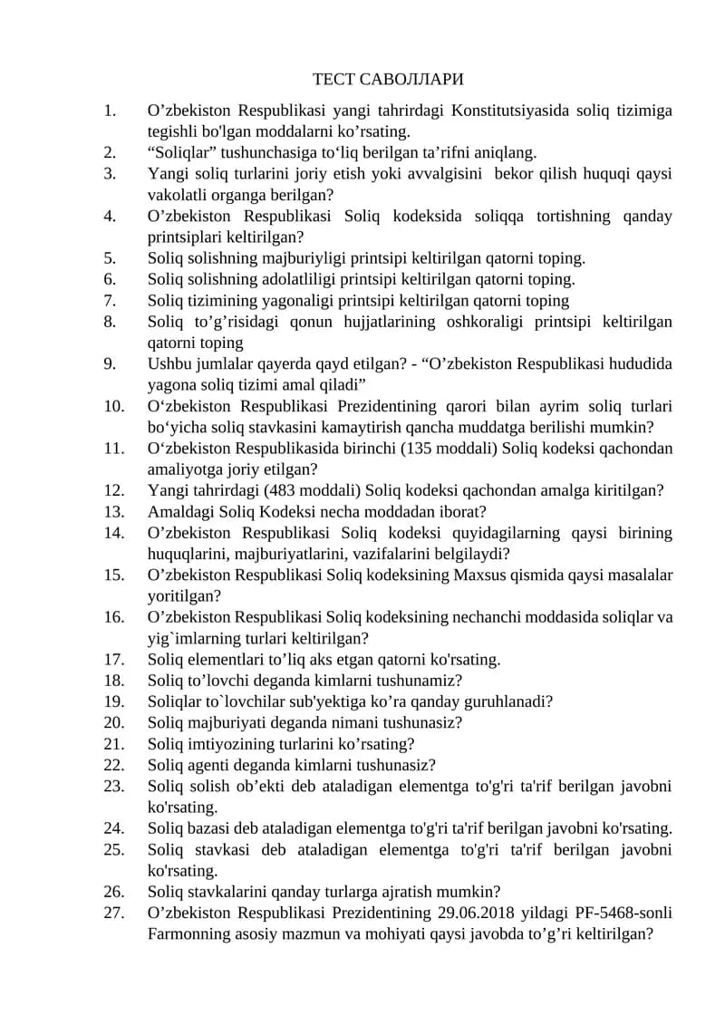Soliq test yakuniy