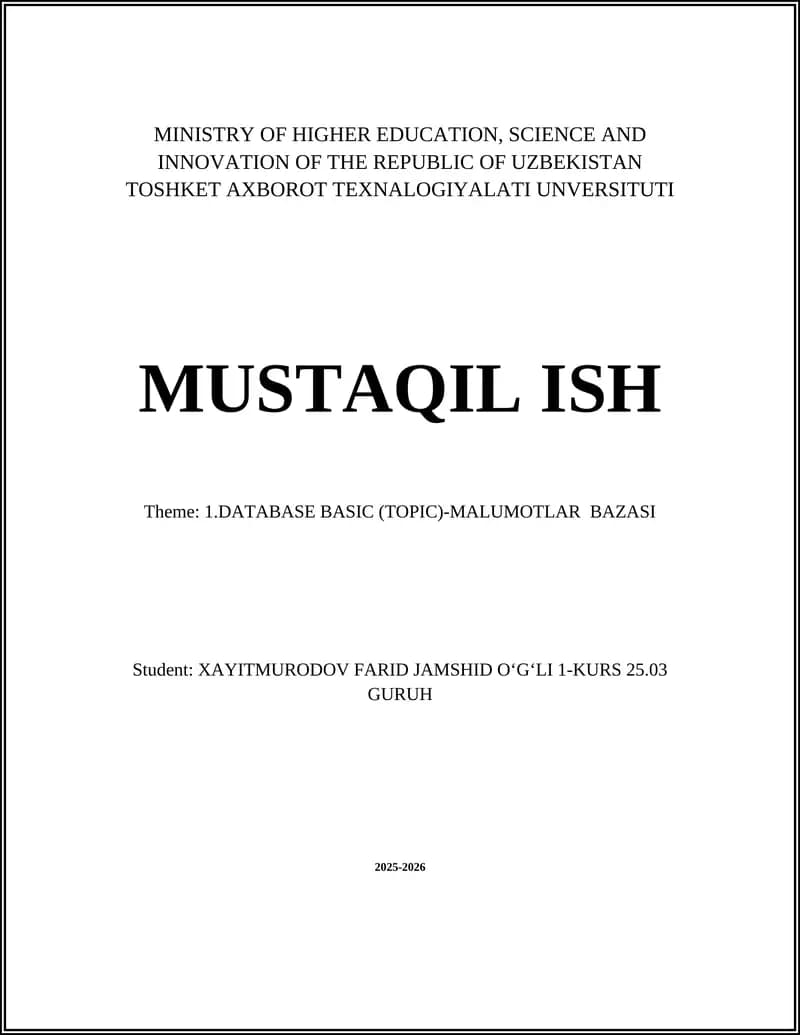 MALUMOTLAR BAZASI