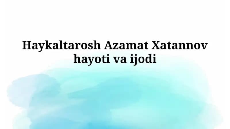 Azamat Xatanovning Hayoti