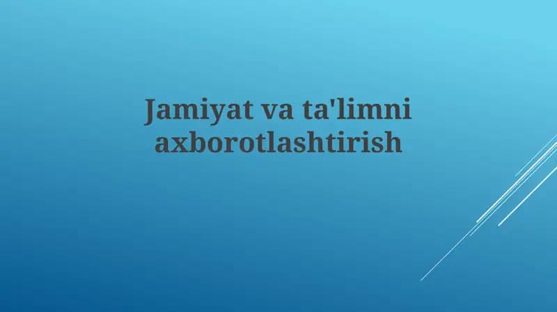Axborotlashtirish ta’rifi