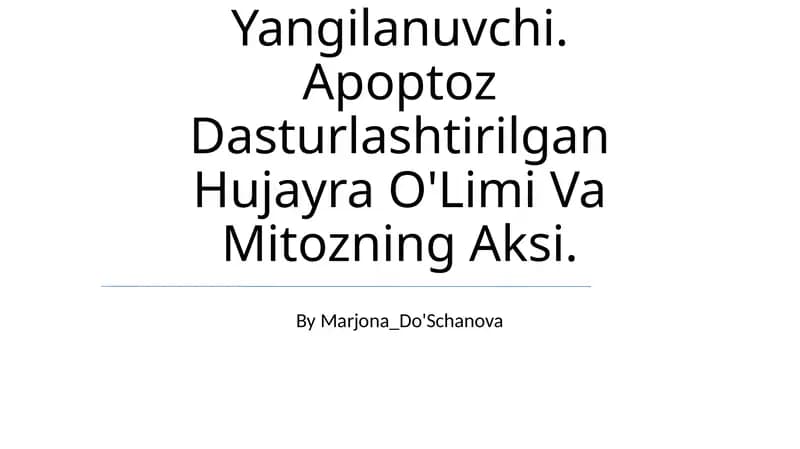 Hujayra Populyatsiyalariningturlari