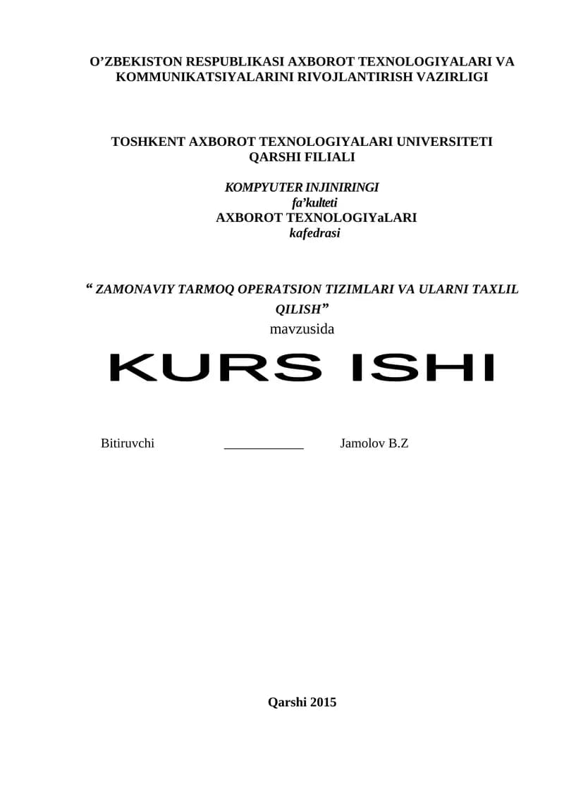 Tarmoq operatsion tizimlari