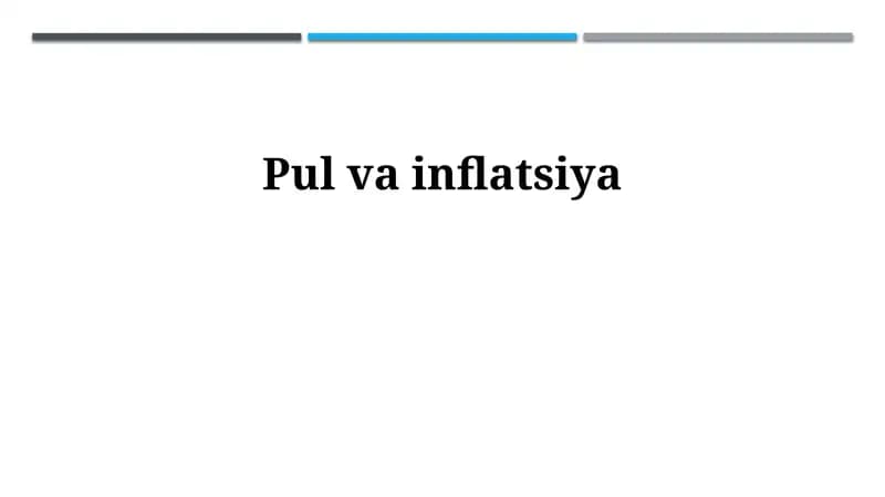 Pul va inflyatsiya