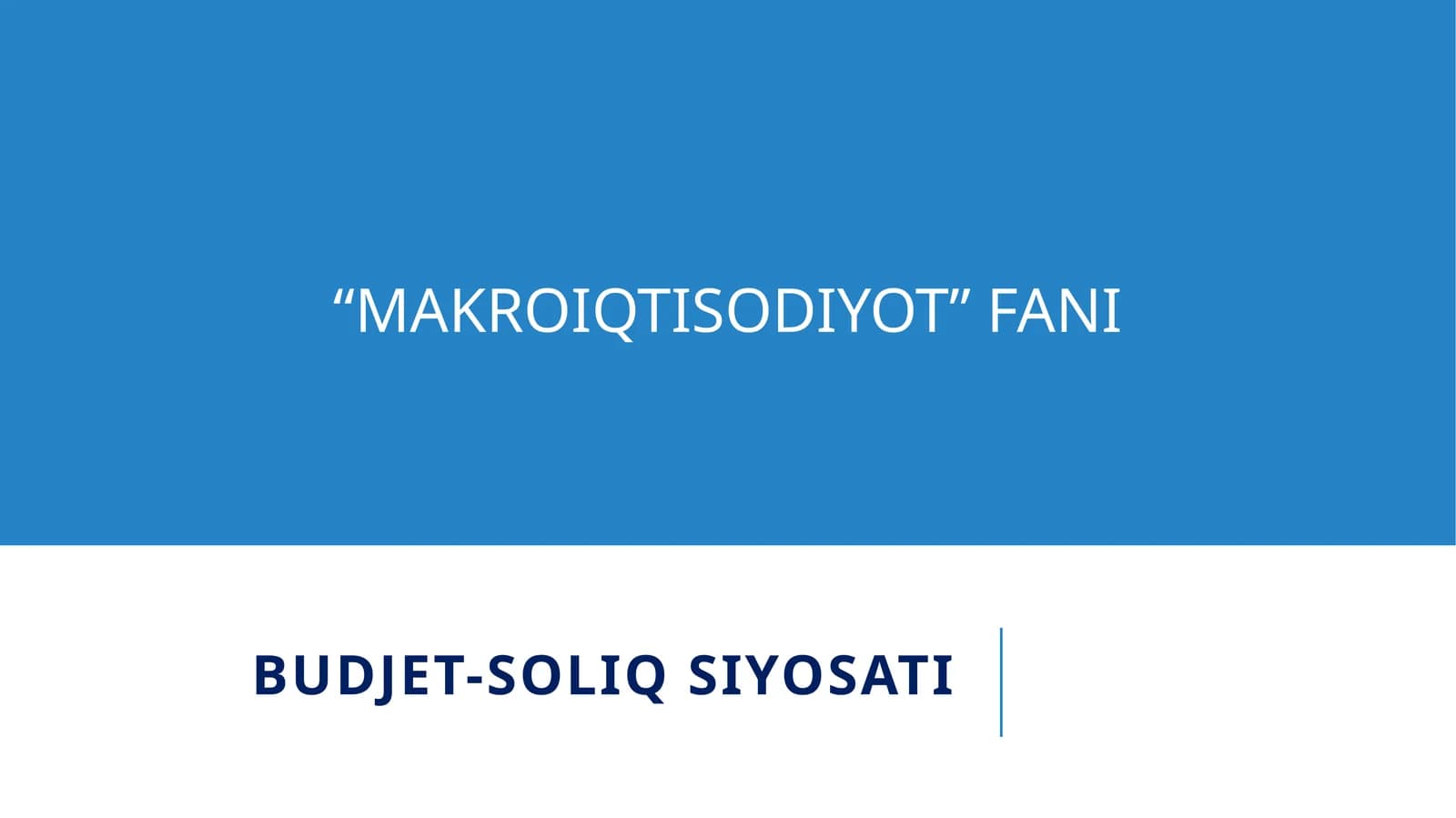 Budjet-soliqsiyosati