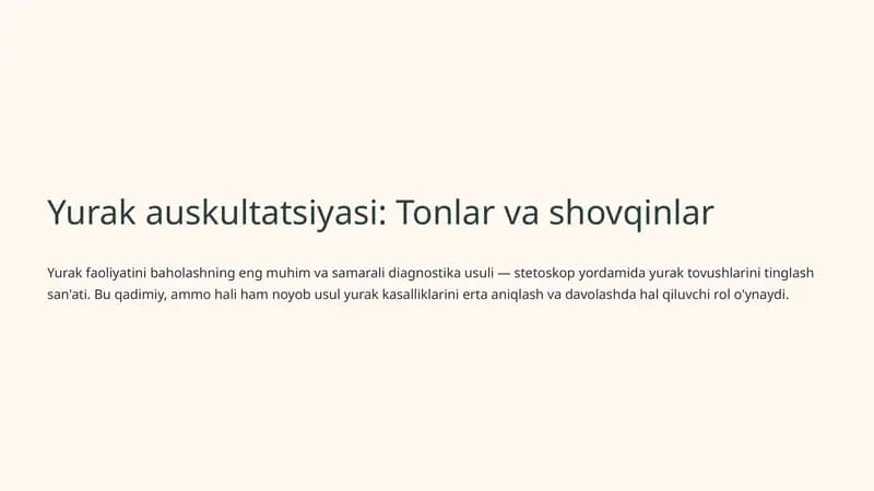 Yurak Auskultatsiyasi