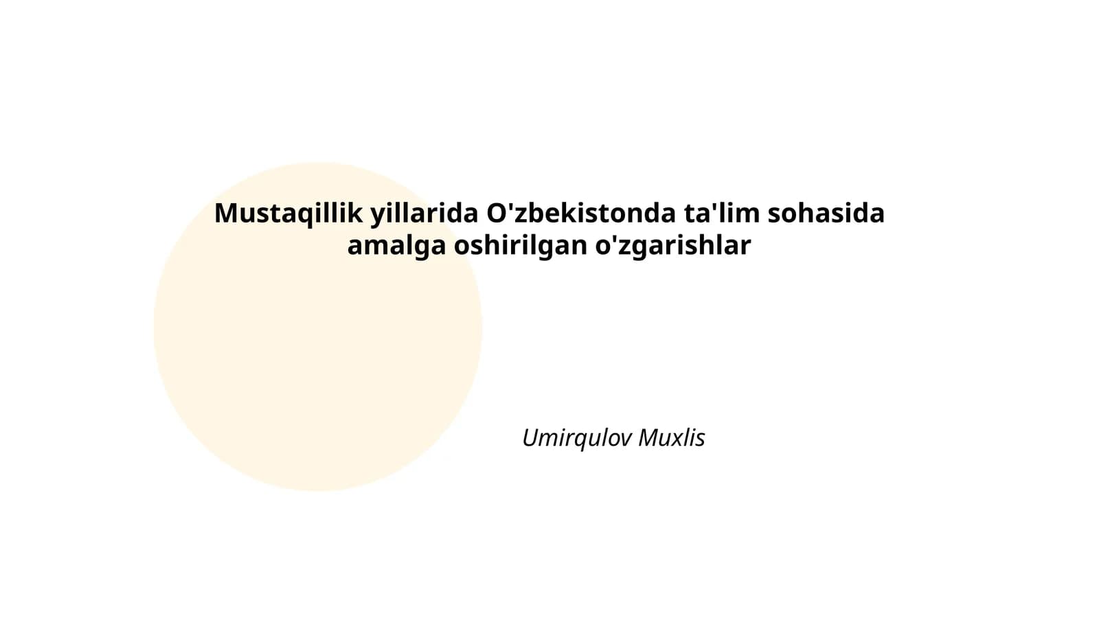 Oliy ta'lim tizimidagi islohotlar