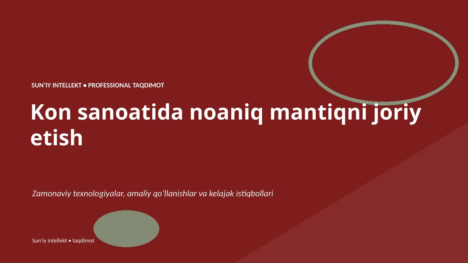 SUNʼIY INTELLEKT • PROFESSIONAL TAQDIMOT