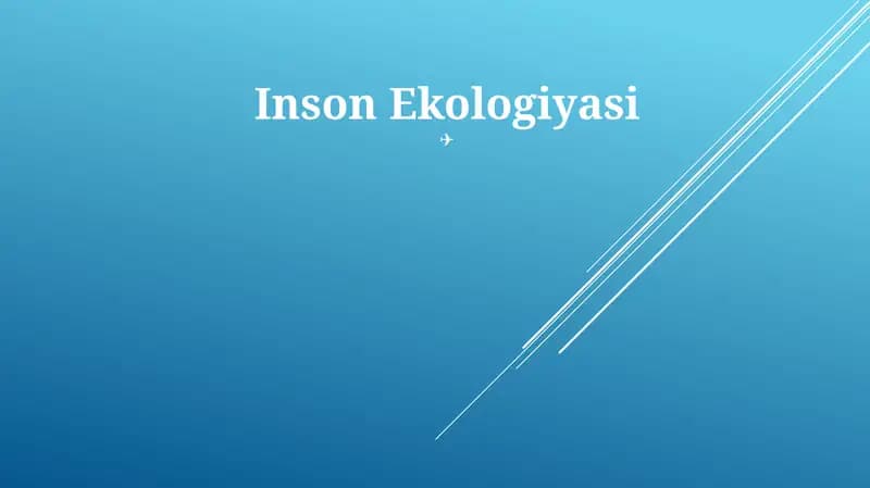 Inson Ekologiyasi