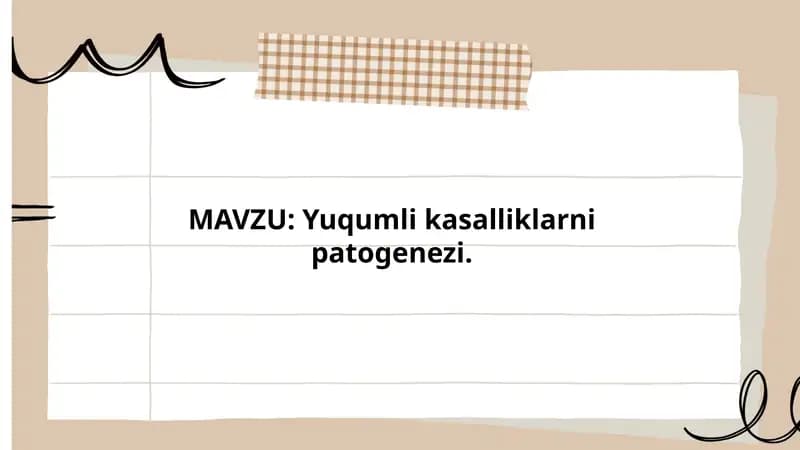 Yuqumli kasalliklarni patogenezi