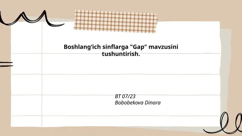 Gap tushunchasi va oddiy taʼrif