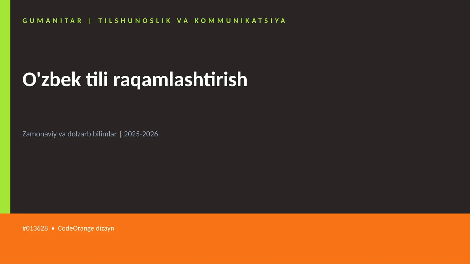 O'zbek tili raqamlashtirish