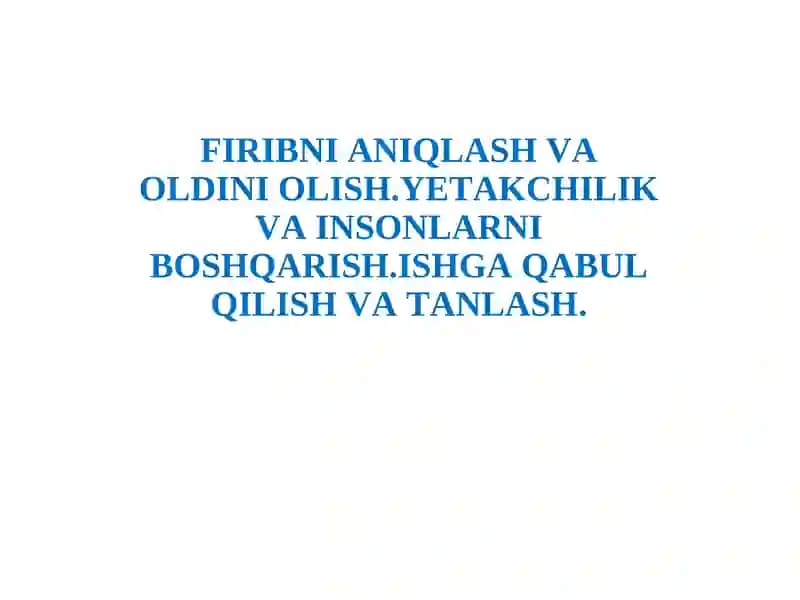 Firibgarlik haqida ta'lim