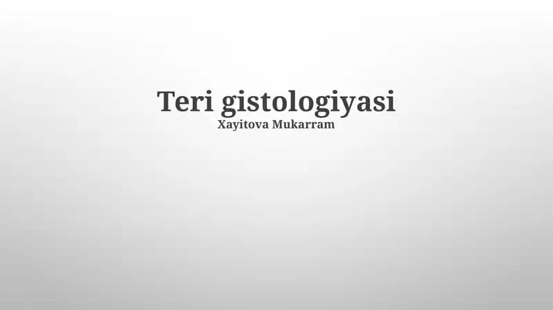 Teri gistologiyasi