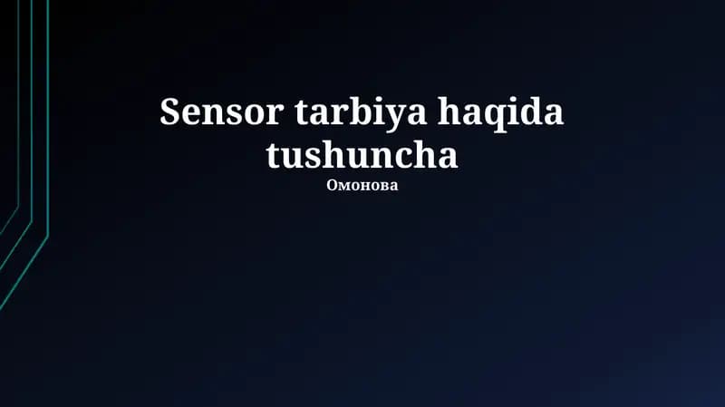 Sensor Ta'limi va STEM ta'limi