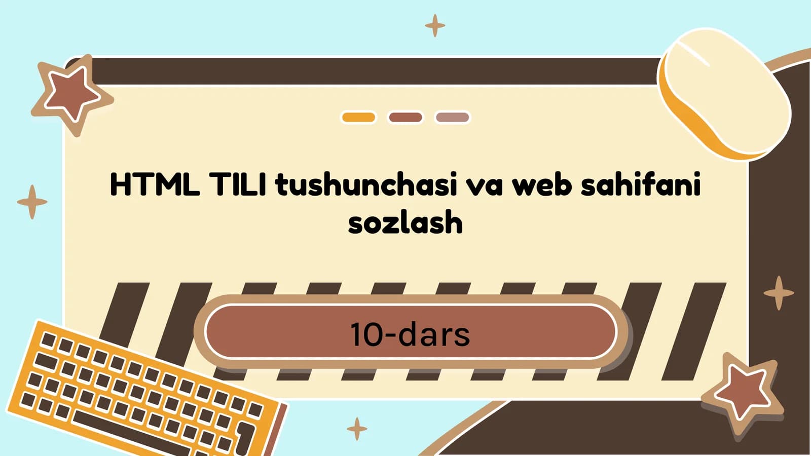HTML TILI tushunchasi va web sahifani sozlash