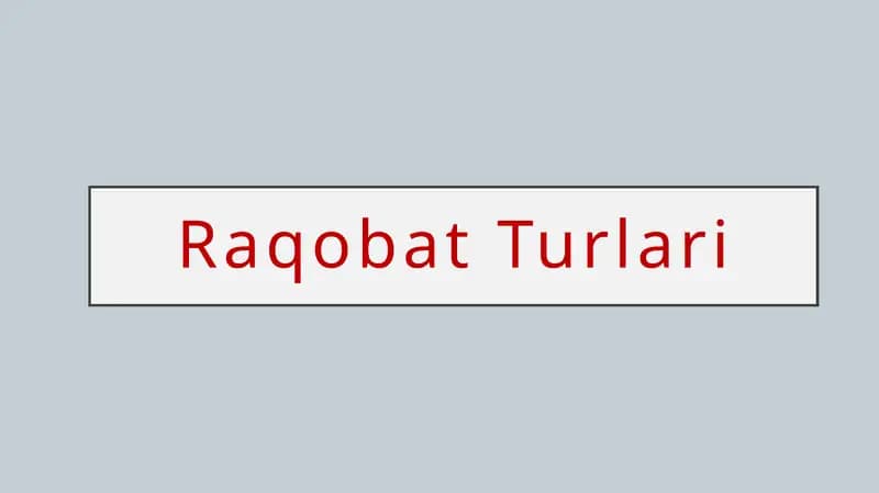 Raqobat Turlari