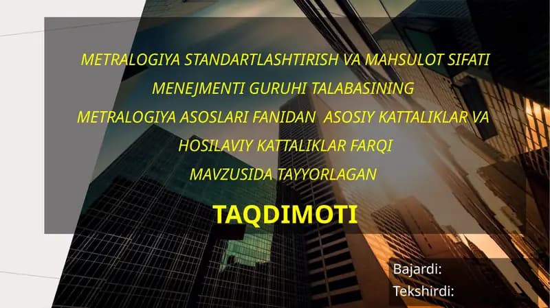 METRALOGIYA ASOSLARI