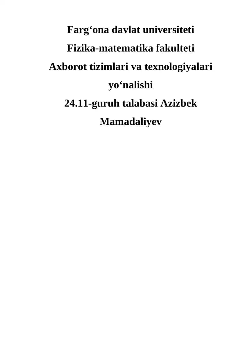 AMALIY POG’ONA PROTOKOLLARI VA XIZMATLARI