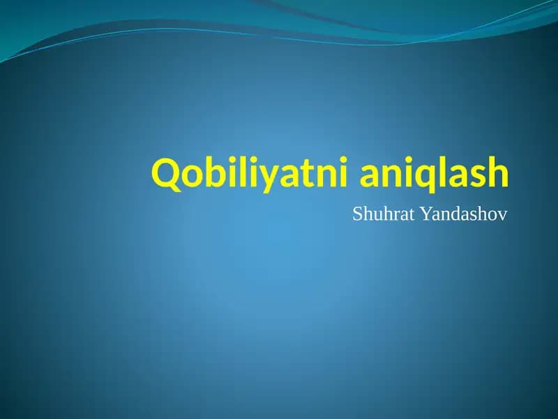 Qobiliyatni aniqlash