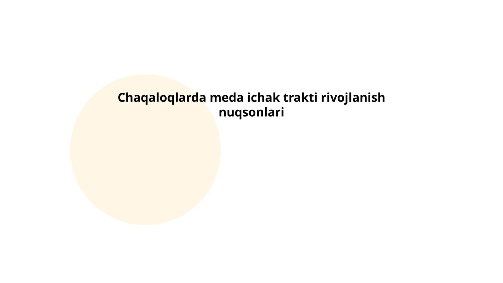 Meda ichak trakti rivojlanishi