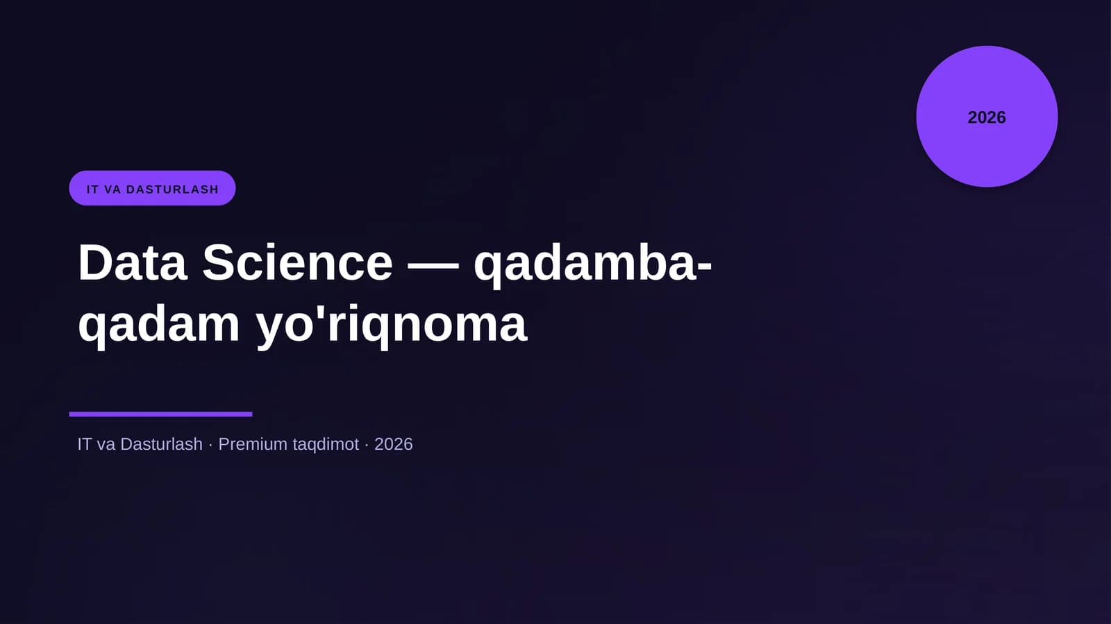 Data Science — qadamba-qadam yo'riqnoma