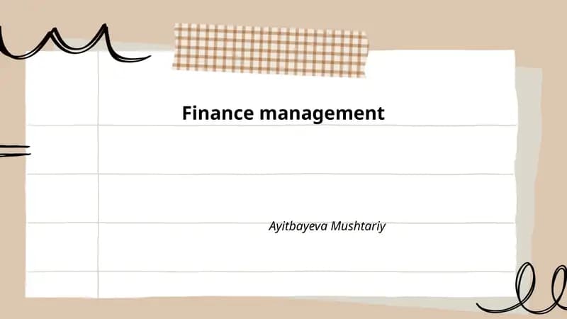 Finance management