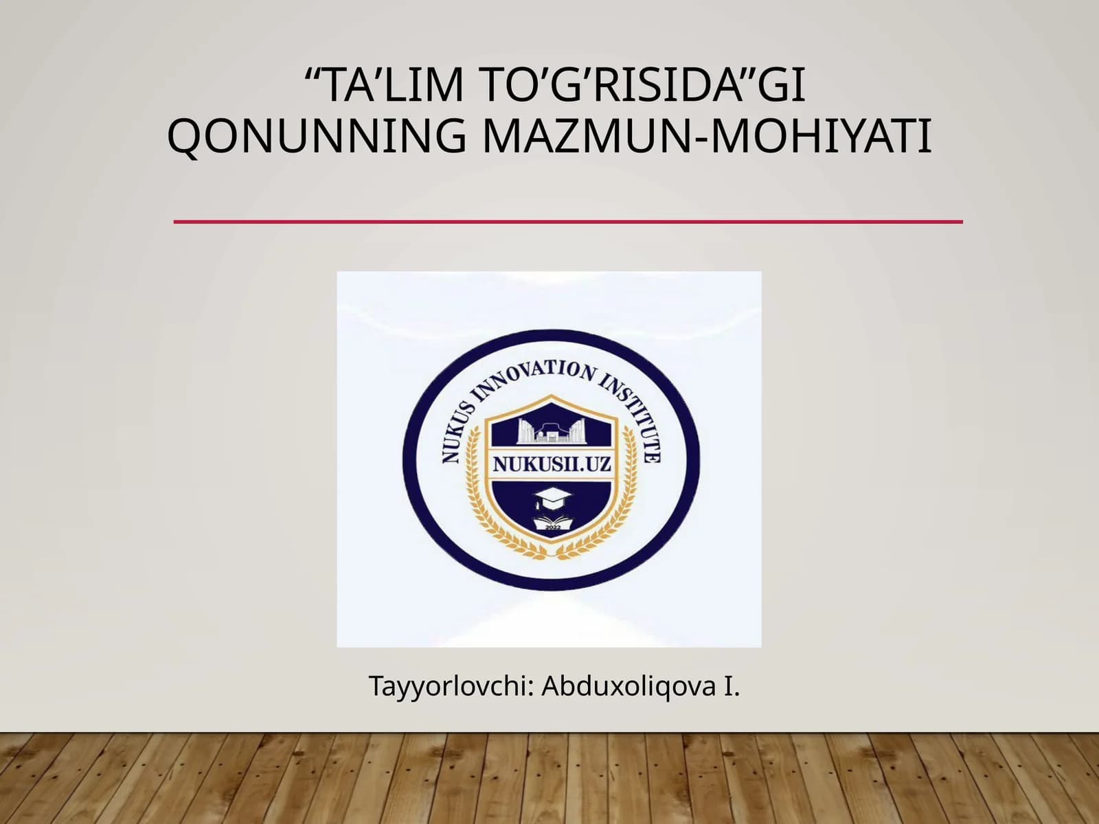 “taʼlim toʼgʼrisida”gi qonunning mazmun-mohiyati
