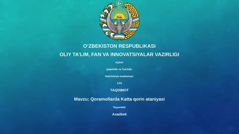 Qoramollarda Katta qorin ataniyasi