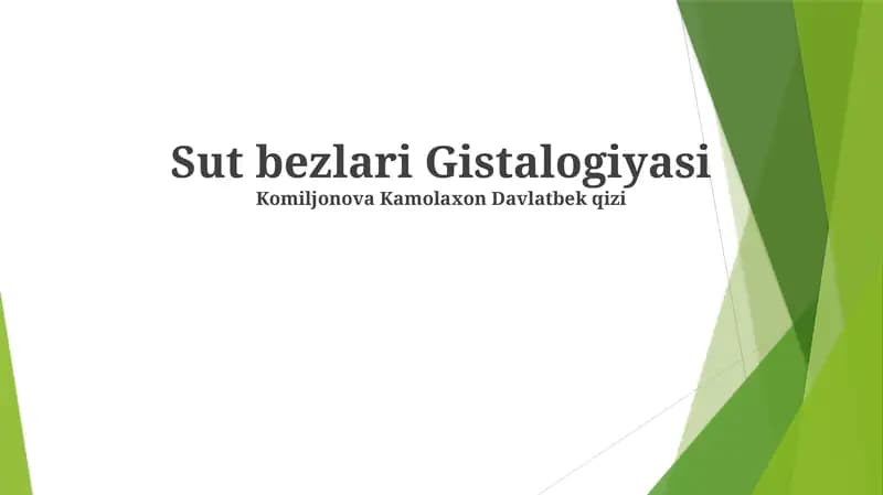 Sut bezlari Gistalogiyasi