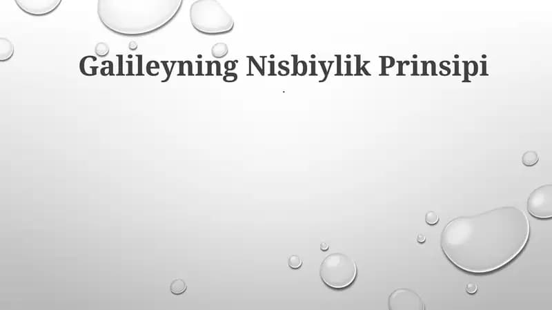 Galileyning Nisbiylik Prinsipi