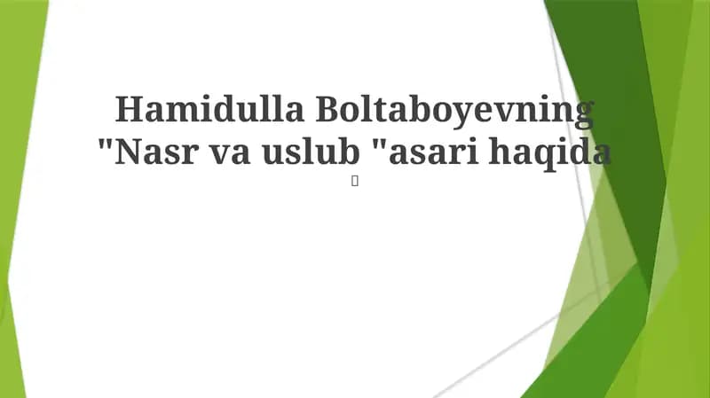 Nasr va uslub
