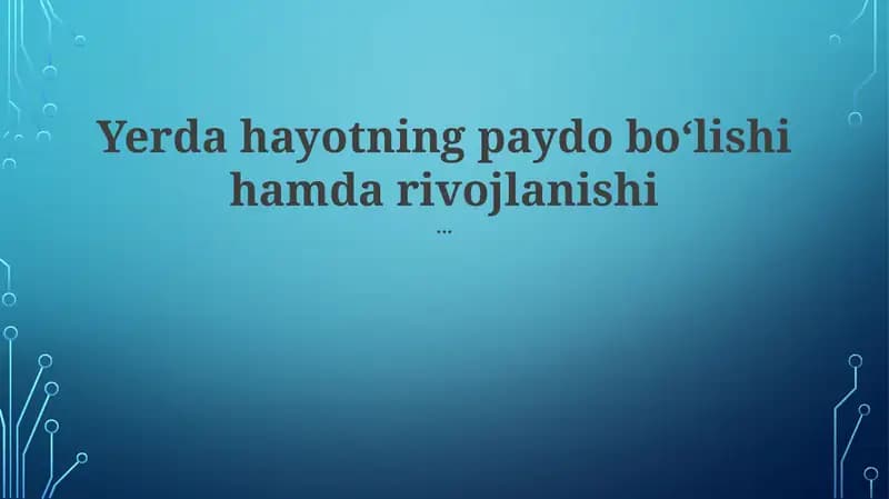 Hayotning evolyutsiyasi