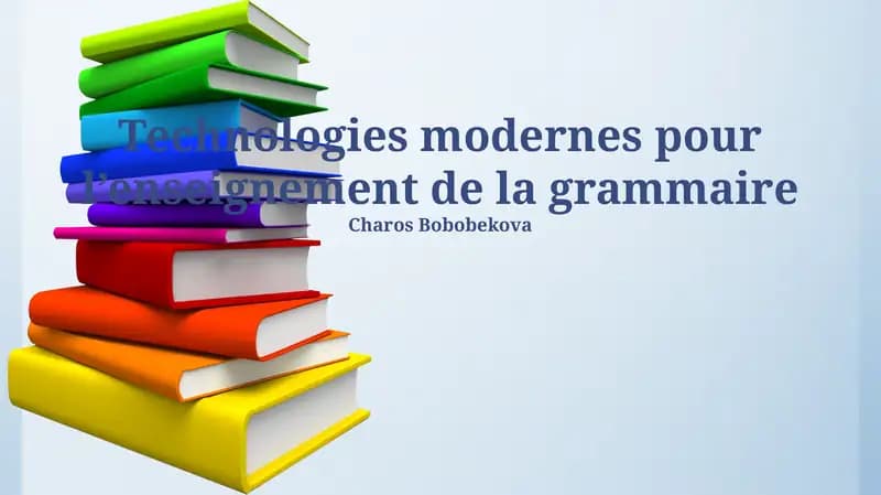 Technologies modernes pour l’enseignement de la grammaire