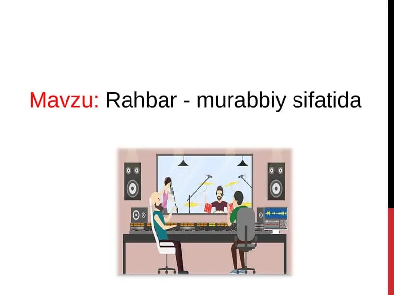 Rahbar-murabbiy sifatida