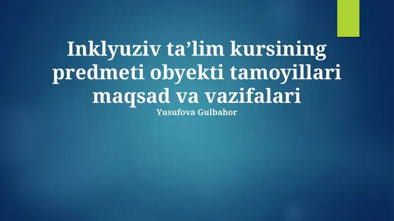Inklyuziv ta'lim kursi