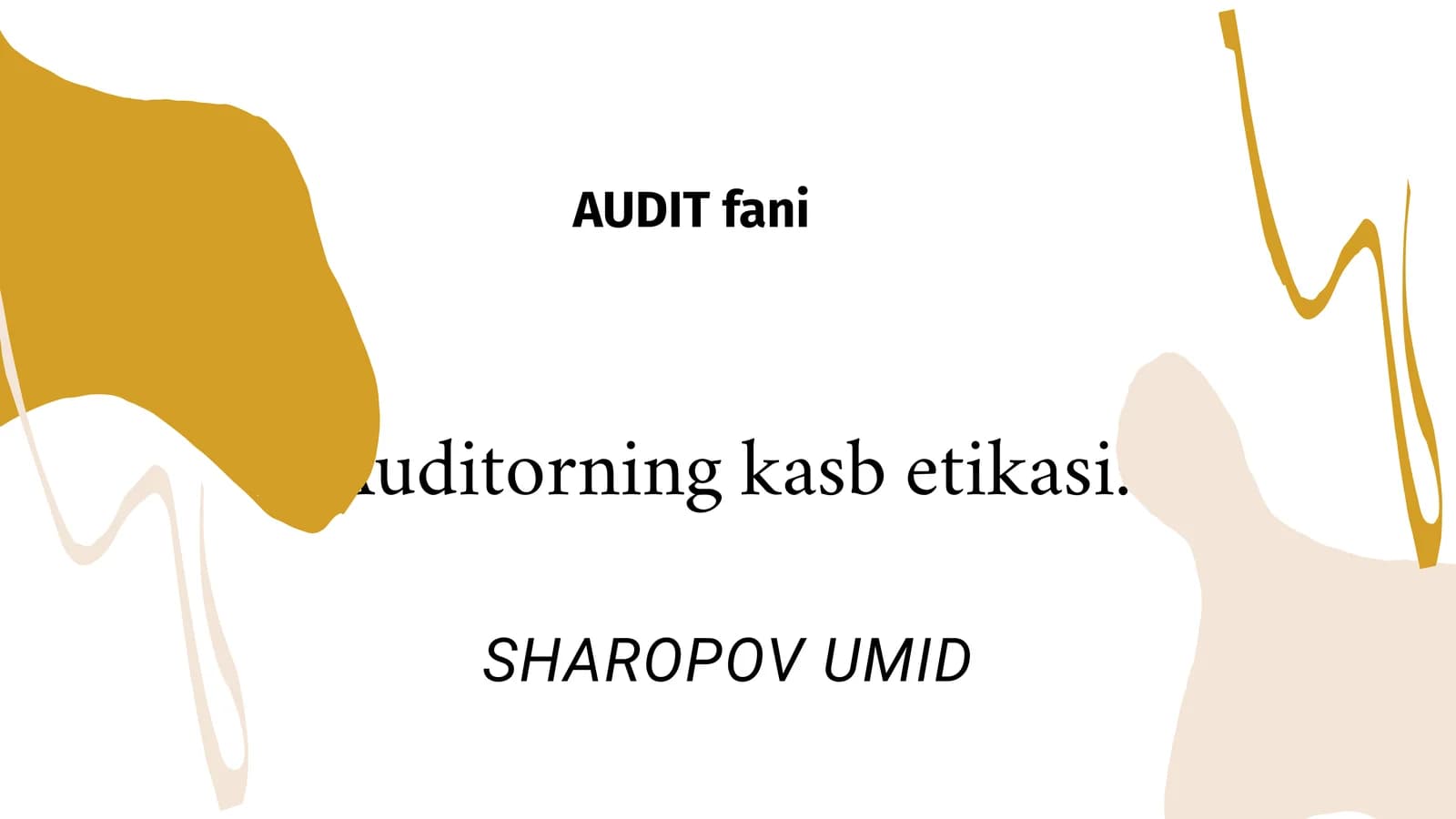 Auditorning kasbetikasi