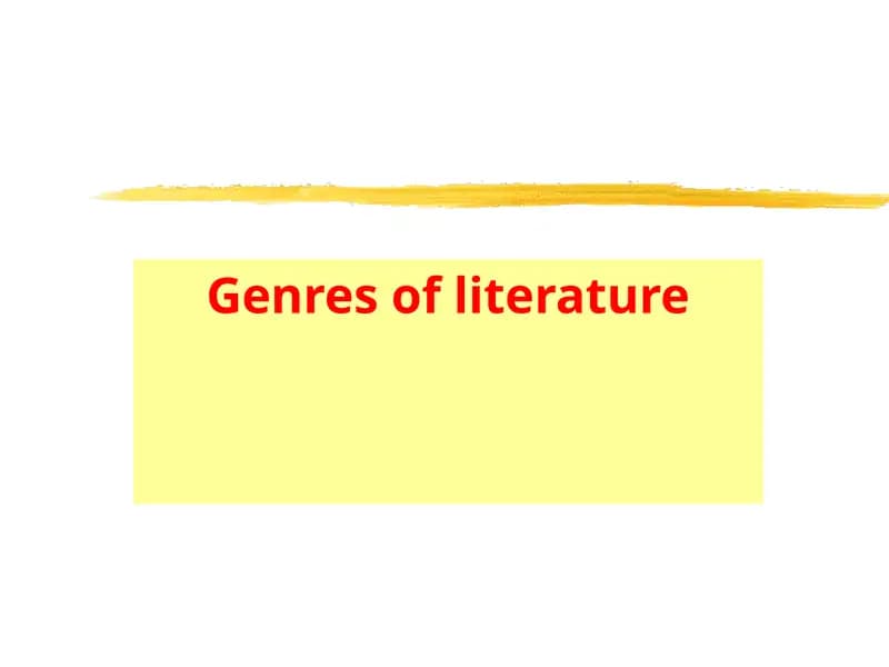 Genres of literature