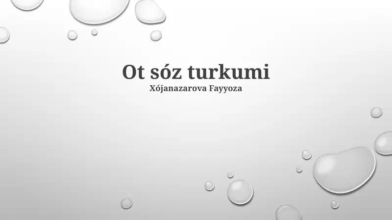 Ot sóz turkumi