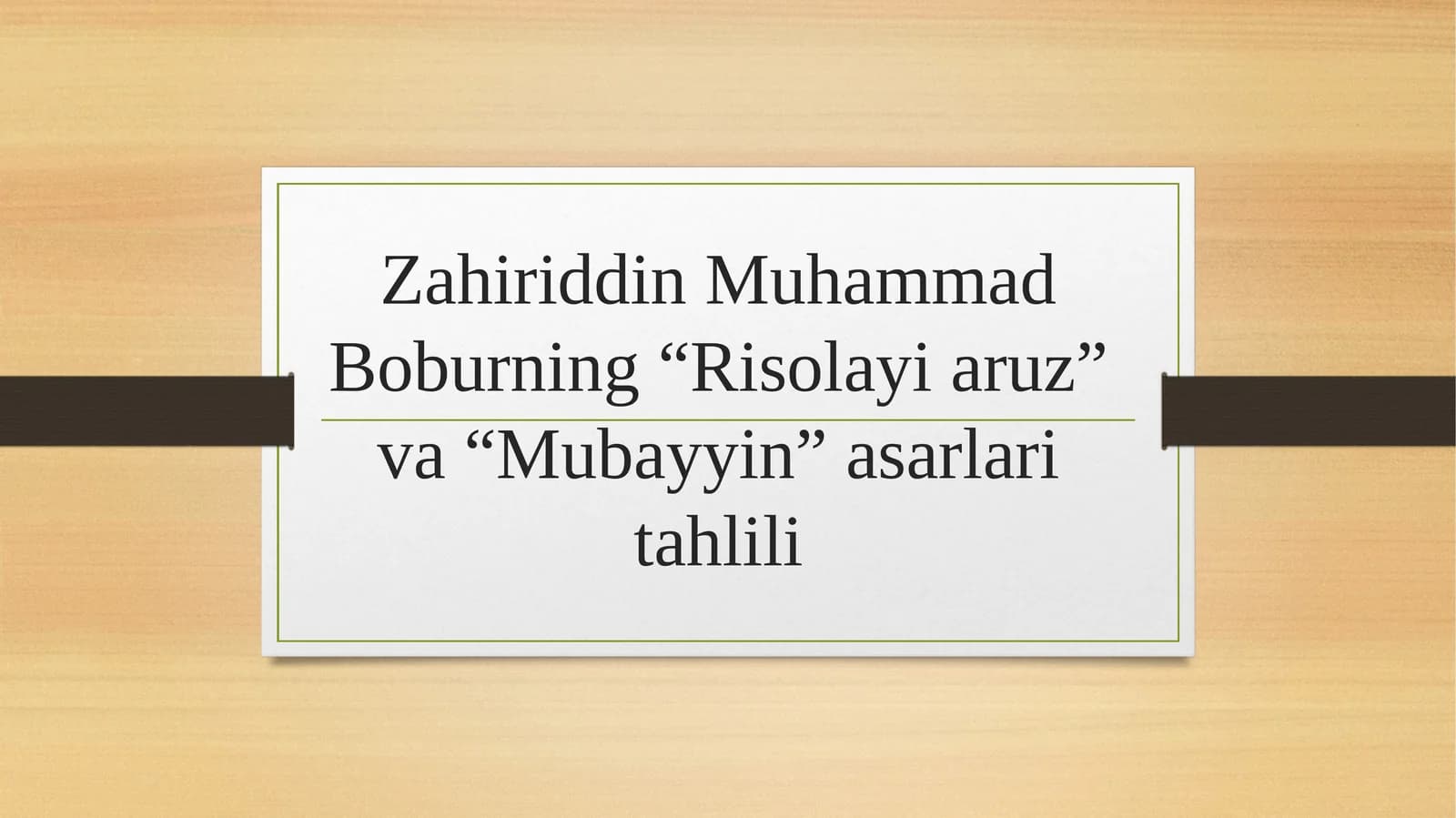 ''Risolayi aruz'' va ''Mezon ul avzon'' asarlari tahlili