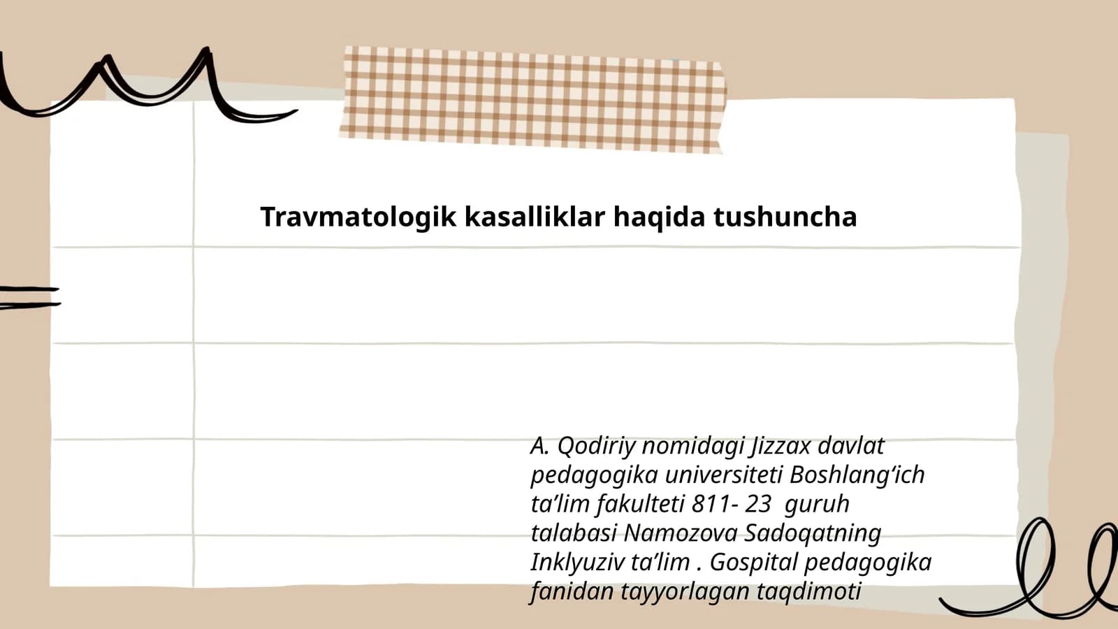 Travmatologik kasalliklar haqida tushuncha