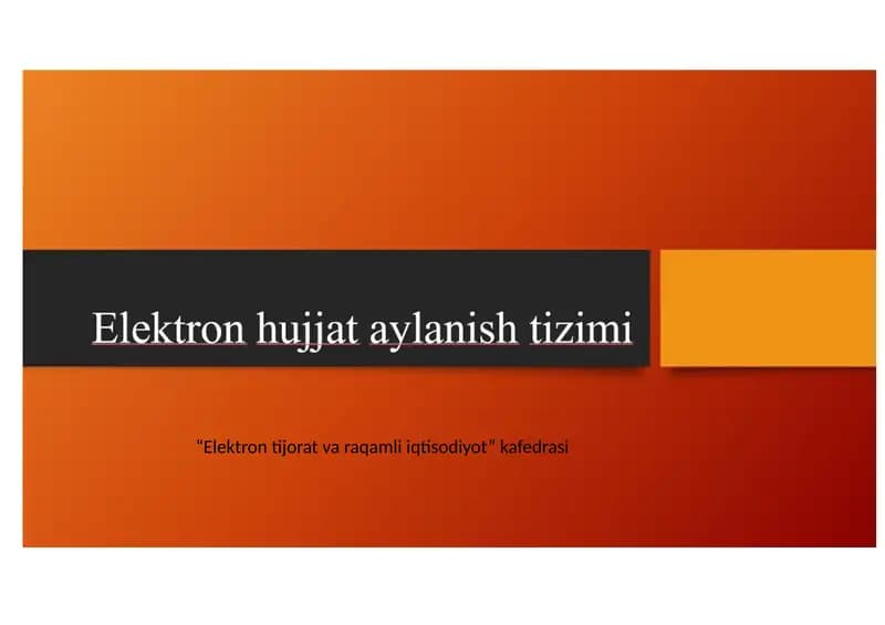 Elektrontijorat va raqamli iqtisodiyot