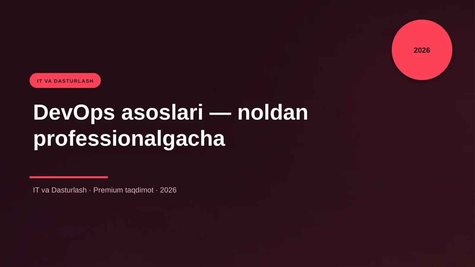 DevOps asoslari — noldan professionalgacha