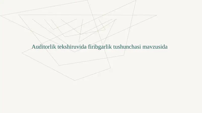 Firibgarlik tushunchasi
