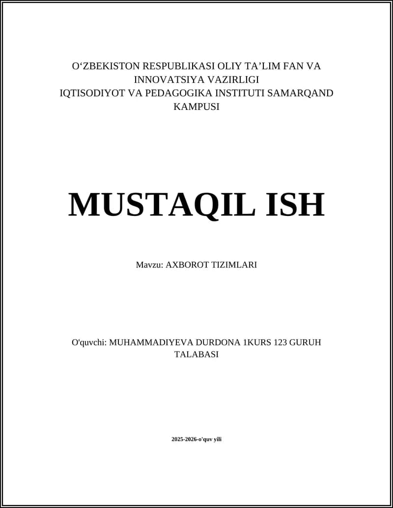 Axborot tizimlari