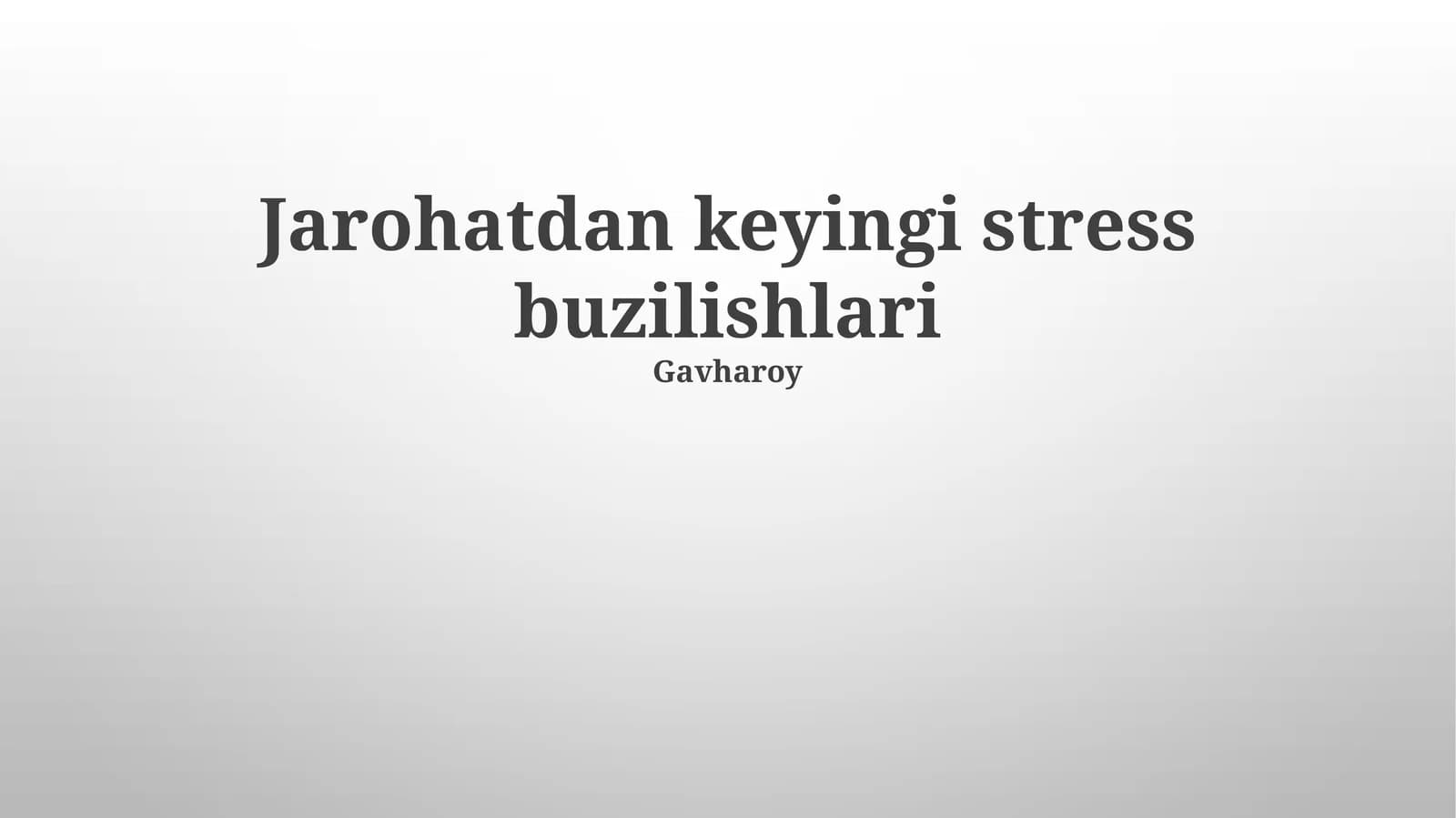 Psixotravmatik Stress Buzilishlari