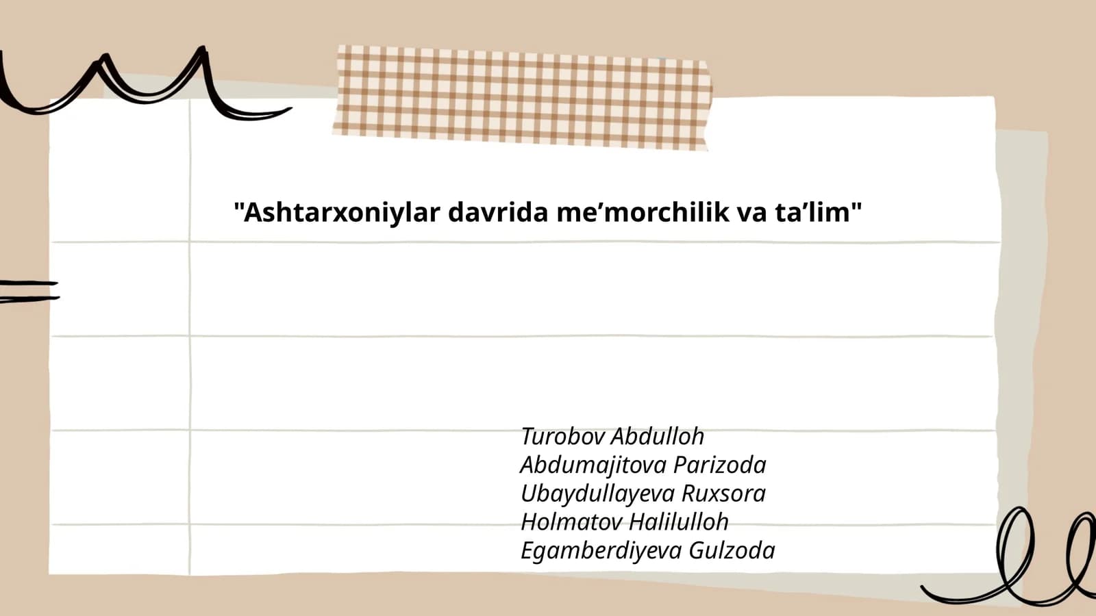 Ashtarxoniylar davrida meʼmorchilik va taʼlim