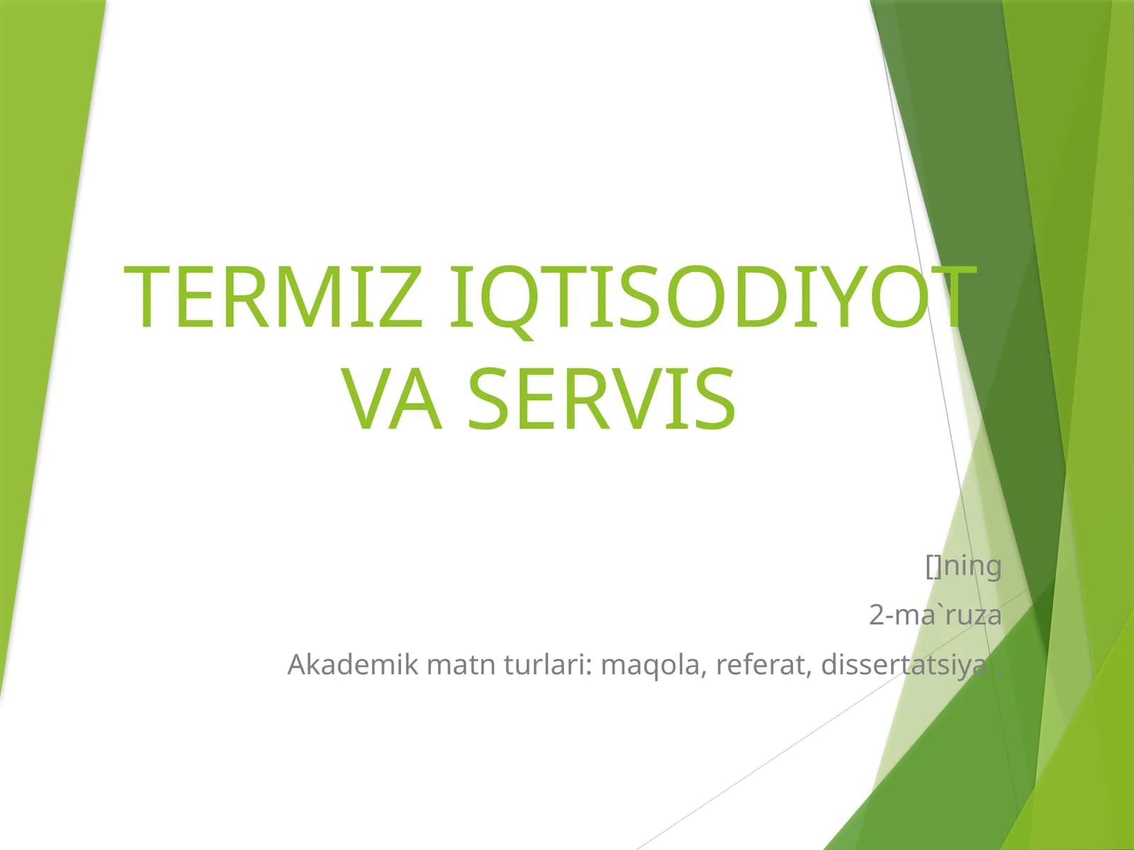 TERMIZ IQTISODIYOT VA SERVIS