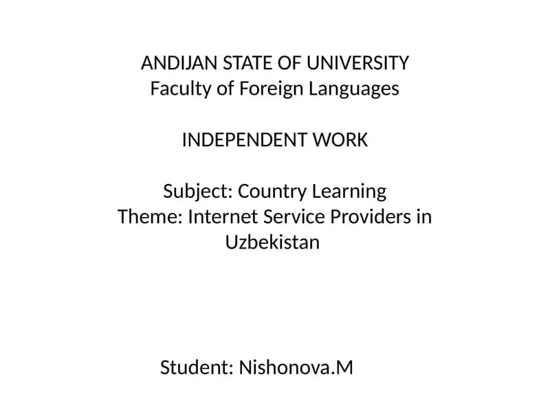 Internet Service Providers in Uzbekistan