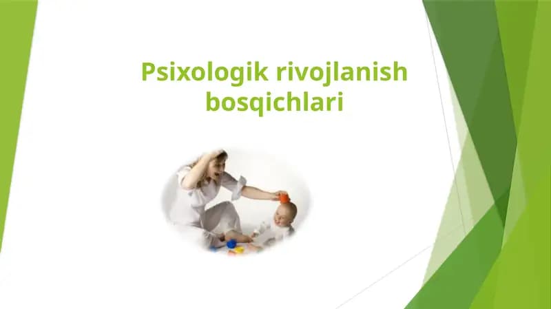 Psixologik rivojlanish bosqichlari